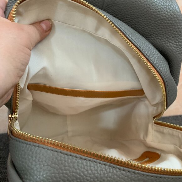 NWT VALENTINA Made In Italy Leather Twist Backpack With Front Pocket